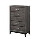 Watson 5-drawer Chest Grey Oak and Black - Furniture Now (CA)