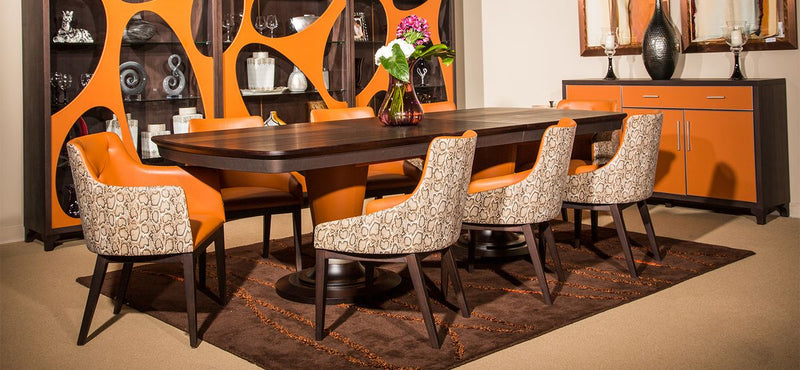 Aico 21 Cosmopolitan Curio Side Cabinet in Orange/Umber - Furniture Now (CA)