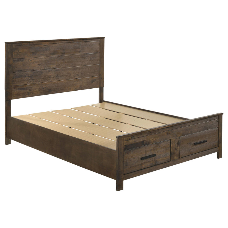 Woodmont Eastern King & Queen Storage Bed Rustic Golden Brown - Furniture Now (CA)