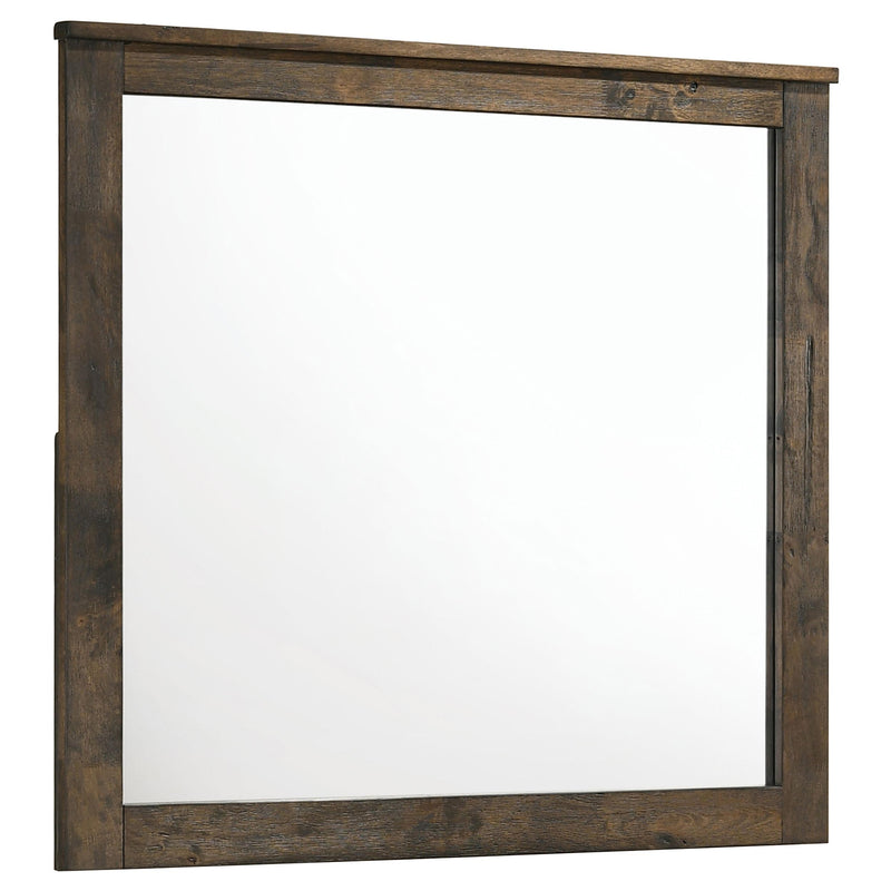 Woodmont Rectangle Dresser Mirror Rustic Golden Brown - Furniture Now (CA)