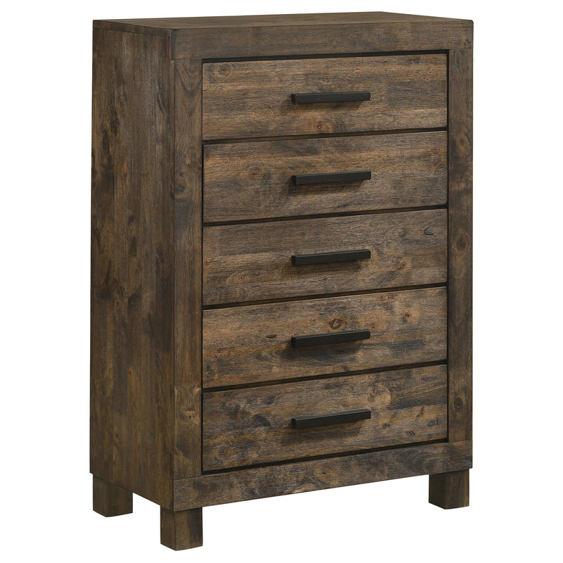 Woodmont 5-drawer Chest Rustic Golden Brown - Furniture Now (CA)