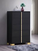 Marceline 5-drawer Chest Black - Furniture Now (CA)