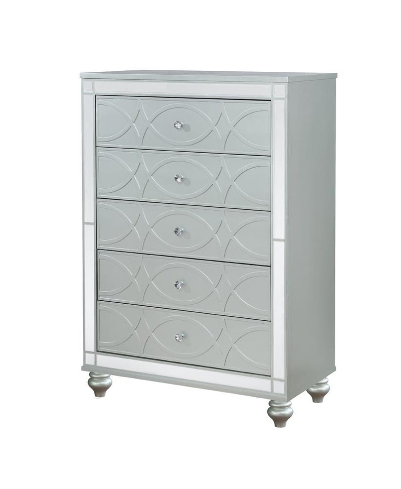Gunnison 5-drawer Chest Silver Metallic - Furniture Now (CA)