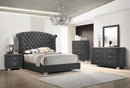 Melody 4-piece Queen Tufted Upholstered Bedroom Set Grey - Furniture Now (CA)