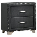 Melody 2-drawer Upholstered Nightstand Grey - Furniture Now (CA)