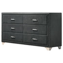 Melody 6-drawer Upholstered Dresser Grey - Furniture Now (CA)