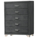Melody 5-drawer Upholstered Chest Grey - Furniture Now (CA)