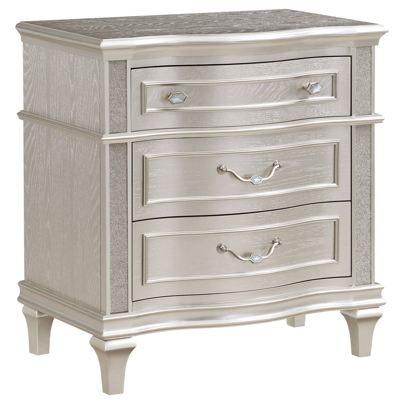 Evangeline 3-drawer Nightstand Silver Oak - Furniture Now (CA)