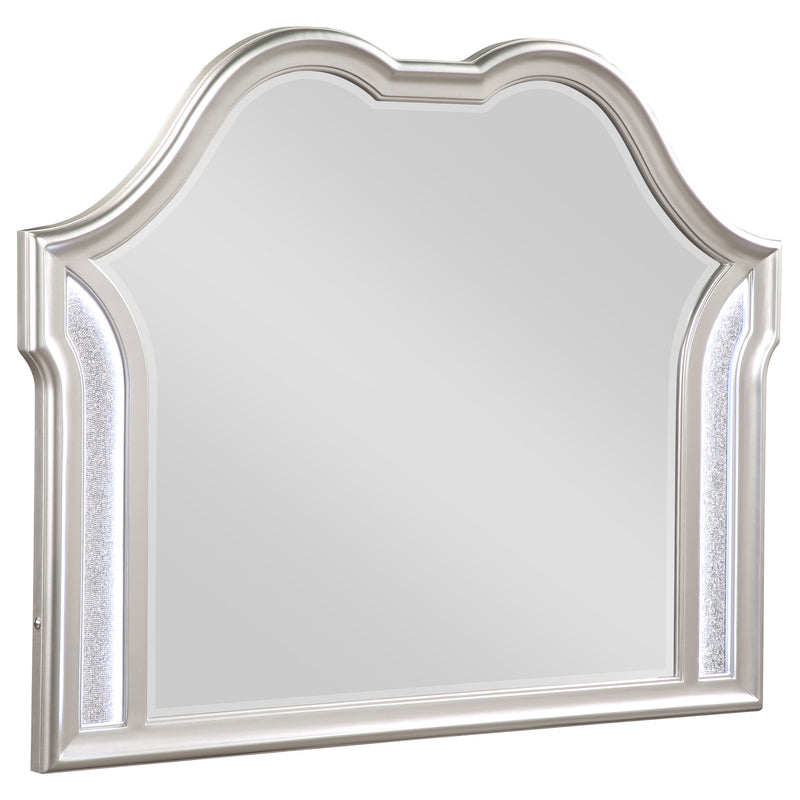 Evangeline Camel Top Dresser Mirror Silver Oak - Furniture Now (CA)