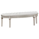 Evangeline Upholstered Demilune Bench Ivory and Silver Oak - Furniture Now (CA)