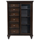 Andover 6-drawer Tempered Glass Door Chest Dark Oak - Furniture Now (CA)