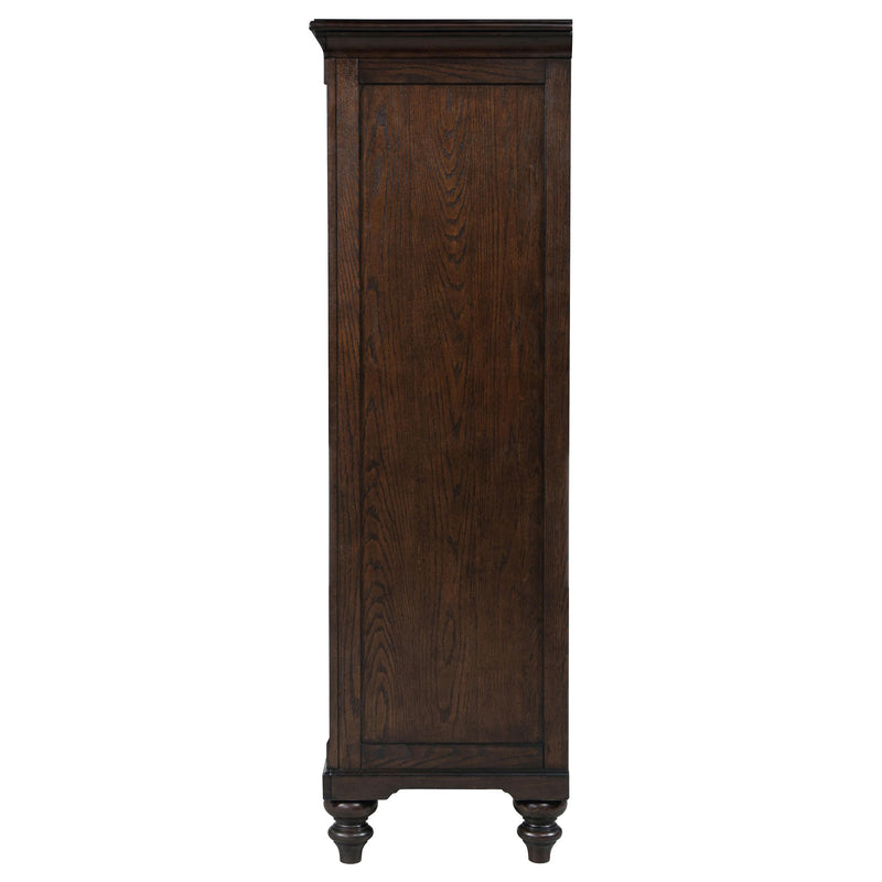 Andover 6-drawer Tempered Glass Door Chest Dark Oak - Furniture Now (CA)