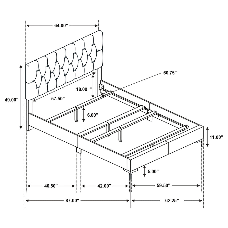 Kendall Panel Bed E.King, & Queen Black & White - Furniture Now (CA)
