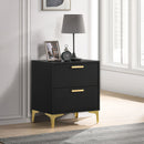 Kendall 2-drawer Nightstand Black and Gold - Furniture Now (CA)