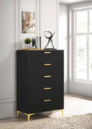 Kendall 5-drawer Chest Black and Gold - Furniture Now (CA)