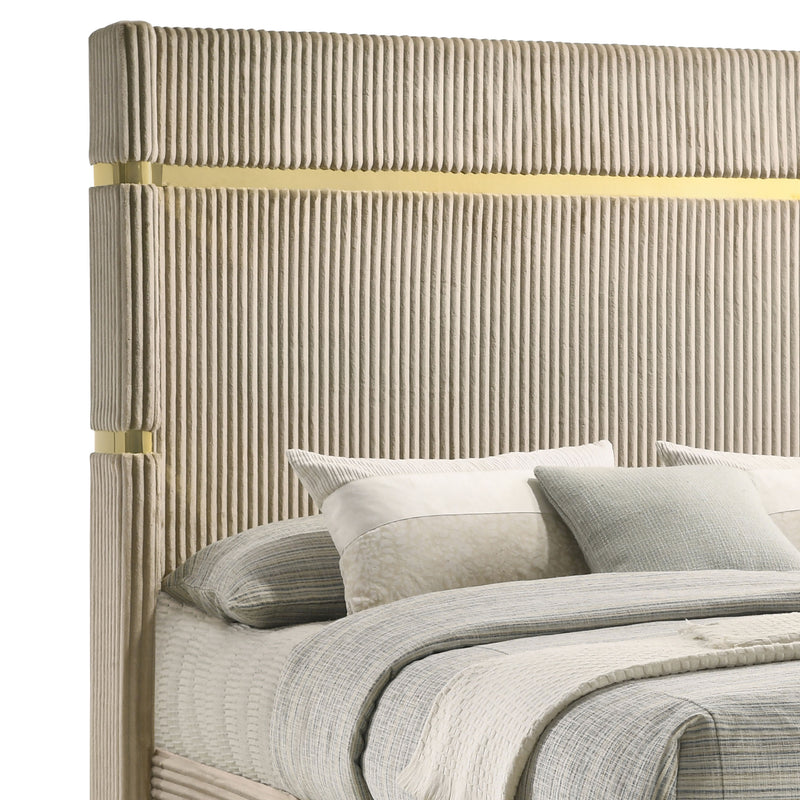 Lucia Eastern King & Queen Bed Beige & Grey - Furniture Now (CA)