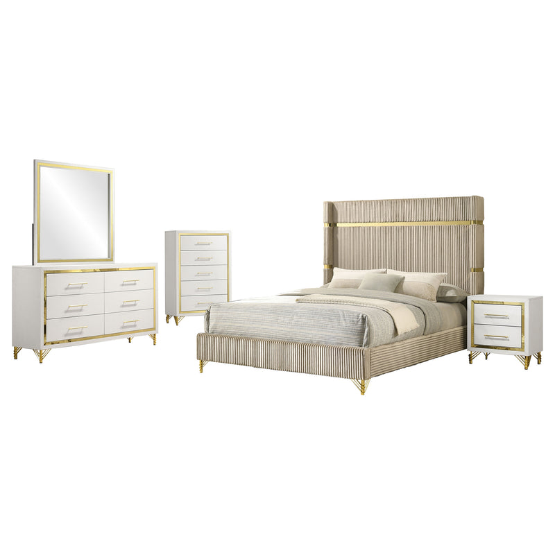 Lucia 4 & 5 Piece Bedroom Set King & Queen Beige & Grey - Furniture Now (CA)
