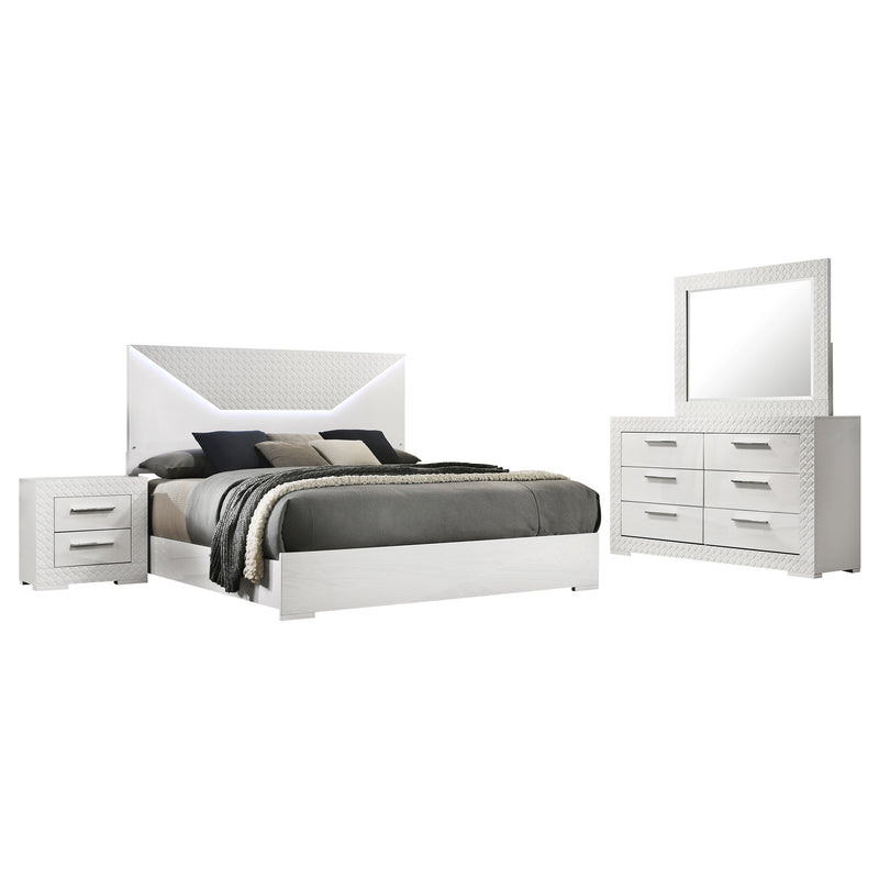 Ives 4 & 5 Piece Bedroom Set E.king & Queen White & Grey - Furniture Now (CA)