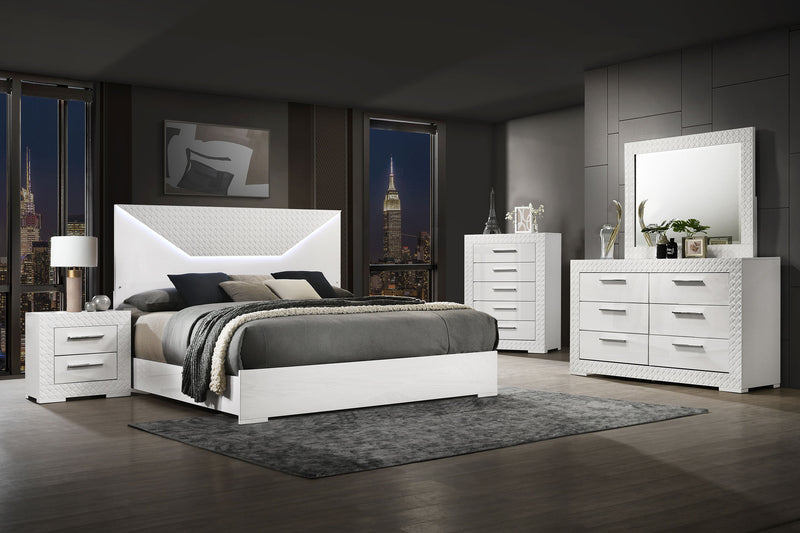 Ives 4 & 5 Piece Bedroom Set E.king & Queen White & Grey - Furniture Now (CA)