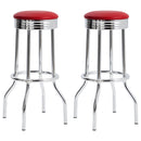 Theodore Upholstered Top Bar Stools Red and Chrome (Set of 2) - Furniture Now (CA)