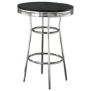 Theodore Round Bar Table Black and Chrome - Furniture Now (CA)
