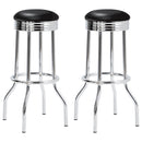 Theodore Upholstered Top Bar Stools Black and Chrome (Set of 2) - Furniture Now (CA)