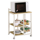 Kelvin 2-shelf Kitchen Cart Natural Brown and White - Furniture Now (CA)