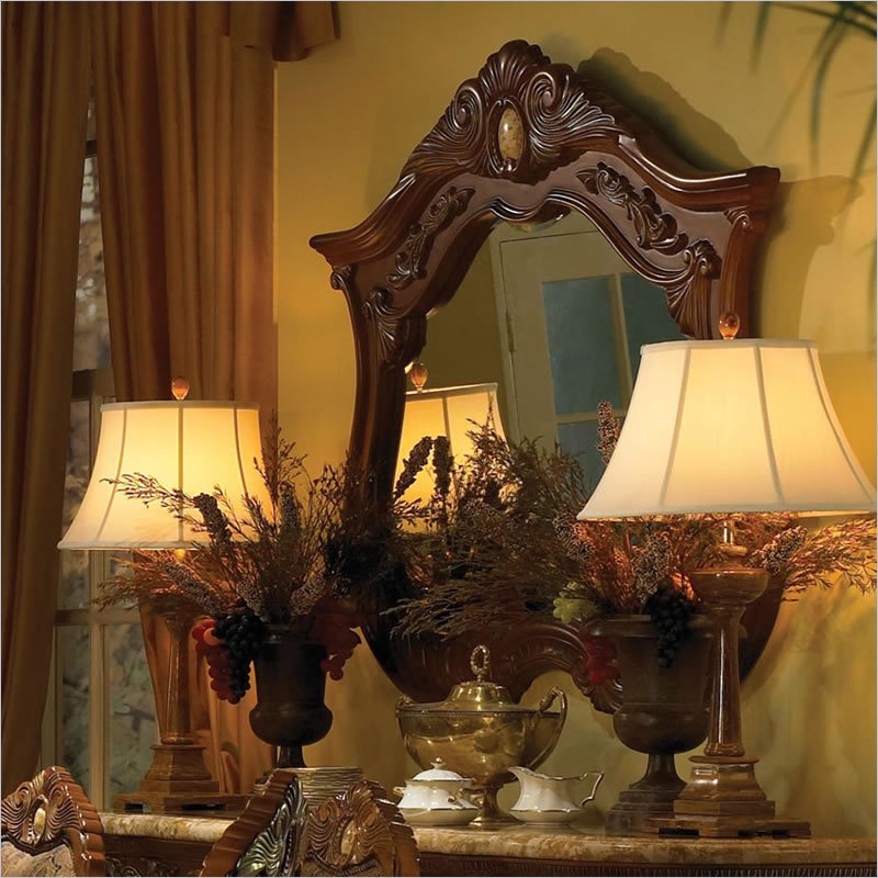 AICO Cortina Mirror in Honey Walnut - Furniture Now (CA)