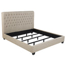 Chloe Tufted Upholstered Eastern King Bed Oatmeal - Furniture Now (CA)