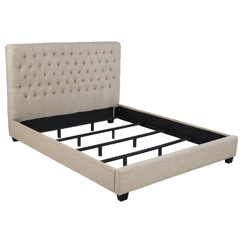 Chloe Tufted Upholstered California King Bed Oatmeal - Furniture Now (CA)