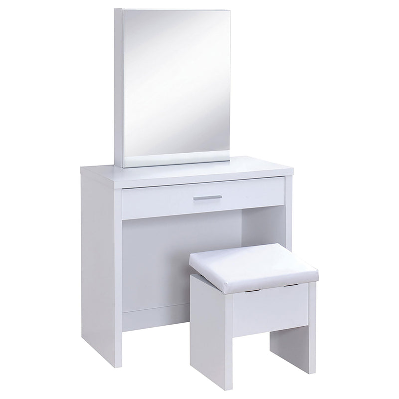 Harvey 2-piece Vanity Set with Lift-Top Stool White - Furniture Now (CA)