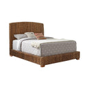 Laughton Hand-Woven Banana Leaf California King, E.King, & Queen Bed Amber - Furniture Now (CA)