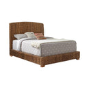 Laughton Hand-Woven Banana Leaf California King, E.King, & Queen Bed Amber - Furniture Now (CA)