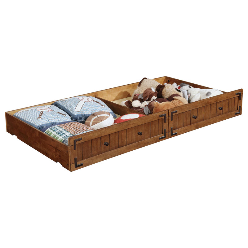 Oakdale Wood Twin Daybed with Trundle Rustic Honey - Furniture Now (CA)