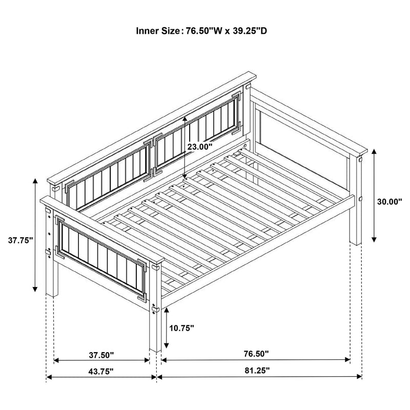 Oakdale Wood Twin Daybed with Trundle Rustic Honey - Furniture Now (CA)