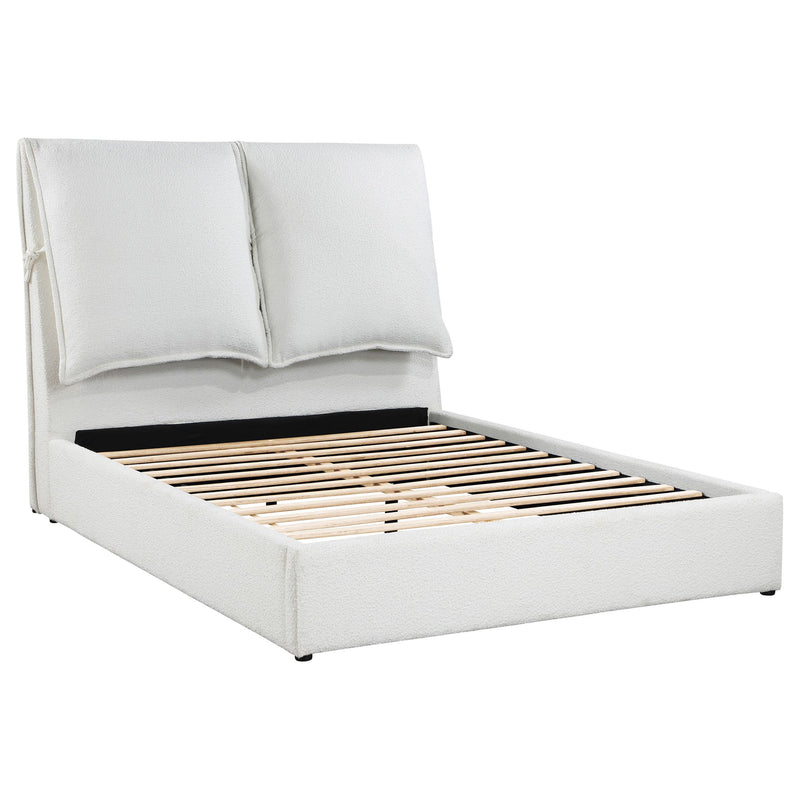 Gwendoline Upholstered Platform Bed with Pillow Headboard White - Furniture Now (CA)