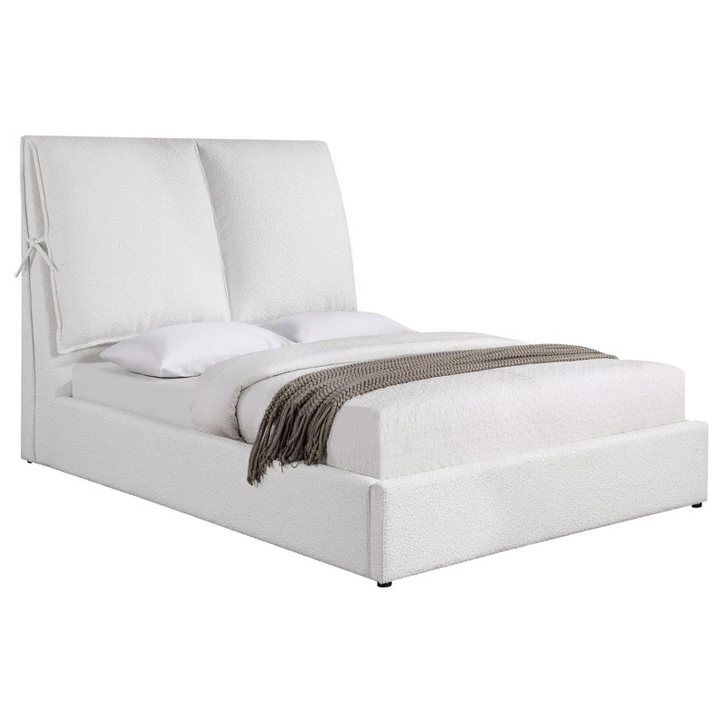 Gwendoline Upholstered Platform Bed with Pillow Headboard White - Furniture Now (CA)