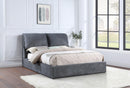 Laurel Upholstered Platform Bed with Pillow Headboard Charcoal Grey - Furniture Now (CA)