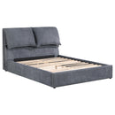 Laurel Upholstered Platform Bed with Pillow Headboard Charcoal Grey - Furniture Now (CA)