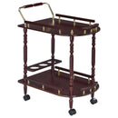 Palmer 2-tier Serving Cart Merlot and Brass - Furniture Now (CA)