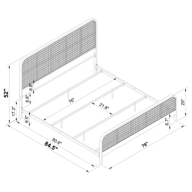 Lanewood Eastern King & Queen Bed Black & White - Furniture Now (CA)