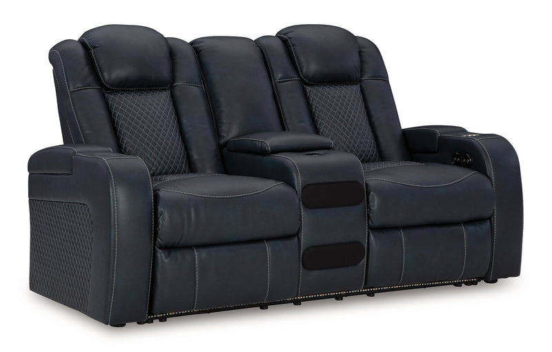 Fyne-Dyme Power Reclining Loveseat with Console - Furniture Now (CA)