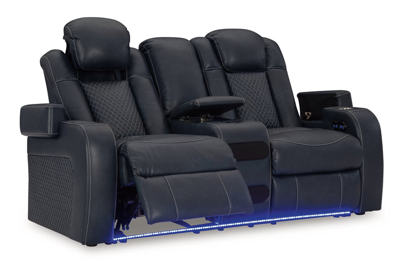 Fyne-Dyme Power Reclining Loveseat with Console - Furniture Now (CA)