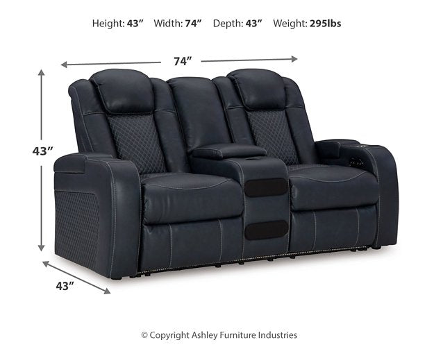 Fyne-Dyme Power Reclining Loveseat with Console - Furniture Now (CA)