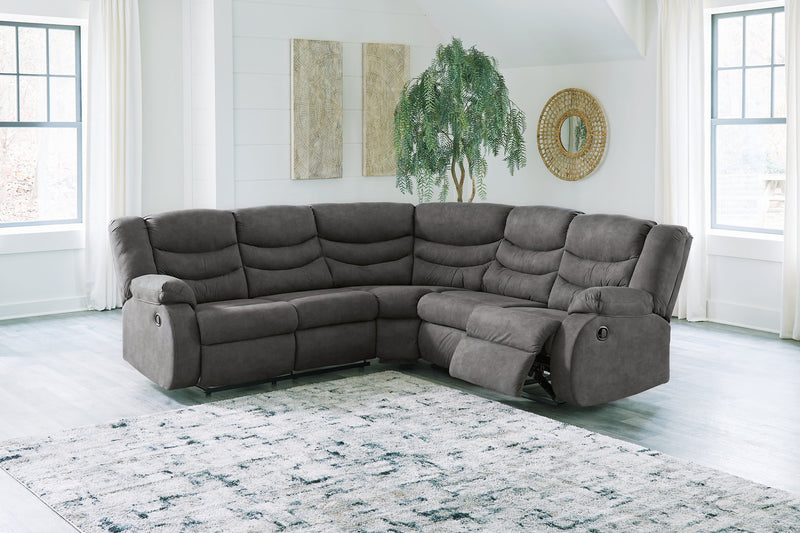 ASHLEY PartyMate Slate Reclining Sectional