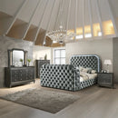 Eastern King Bed w/LED, Fireplace & TV Stand