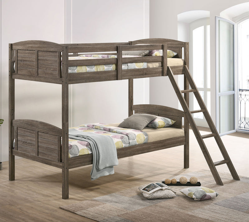 Flynn Bunk Bed Weathered Brown - Furniture Now (CA)
