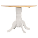 Allison Drop Leaf Round Dining Table Natural Brown and White - Furniture Now (CA)