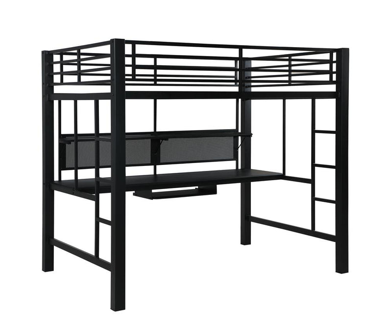 Avalon Full Workstation Loft Bed Black - Furniture Now (CA)