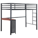 Fisher Twin Workstation Loft Bed Gunmetal - Furniture Now (CA)